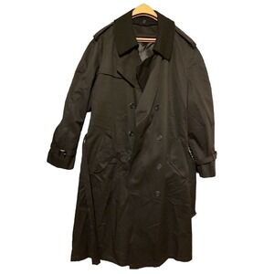 VINTAGE STAFFORD Black ALL WEATHER TRENCH COAT RAINCOAT WITH LINER | SIZE 42R